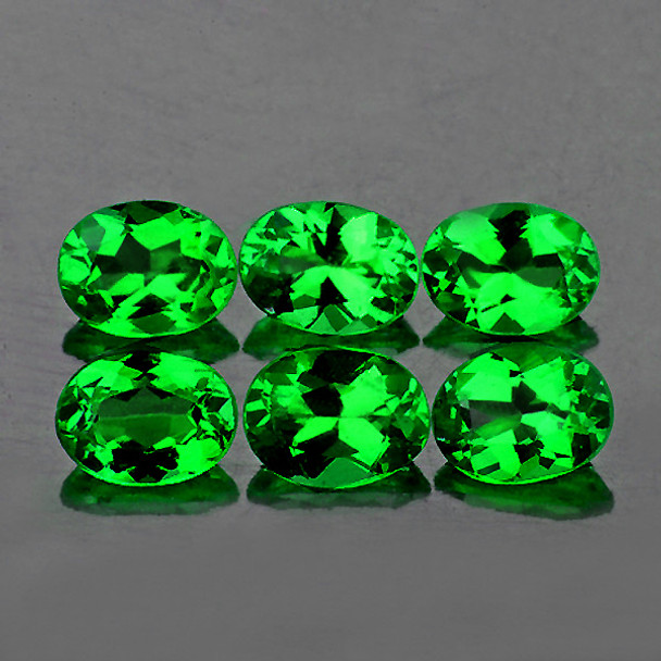 4x3 mm Oval 6 pcs Superb Brilliancy Natural Intense Chrome Green Tsavorite Garnet [Flawless-VVS]-AAA Grade