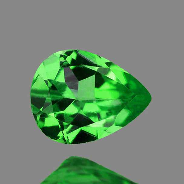 5.5x4.5 mm Pear 0.31ct Top Fire Natural AAA Intense Chrome Green Tsavorite Garnet [Flawless-VVS]
