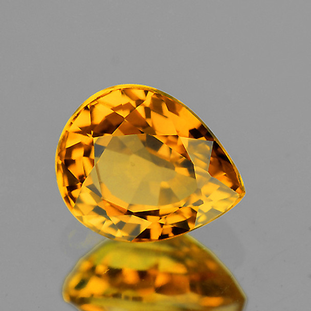 7x5 mm Pear 0.74ct AAA Luster Natural Golden Yellow Sapphire [Flawless-VVS]