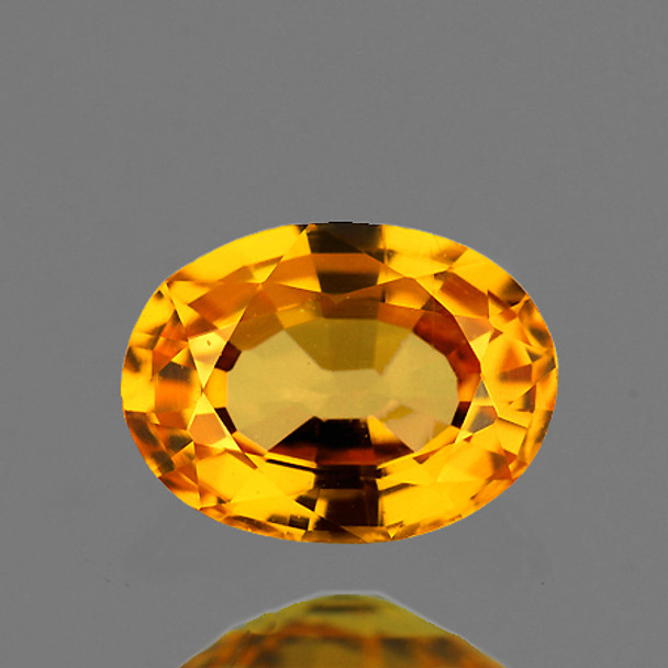 6.5x4.5 mm Oval 0.81ct AAA Luster Natural Golden Yellow Sapphire [Flawless-VVS]