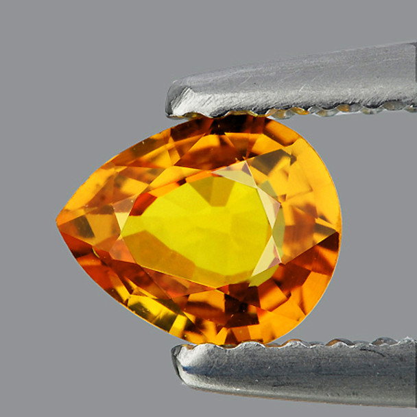 6.5x5 mm Pear 0.80ct AAA Luster Natural Golden Yellow Sapphire [Flawless-VVS]