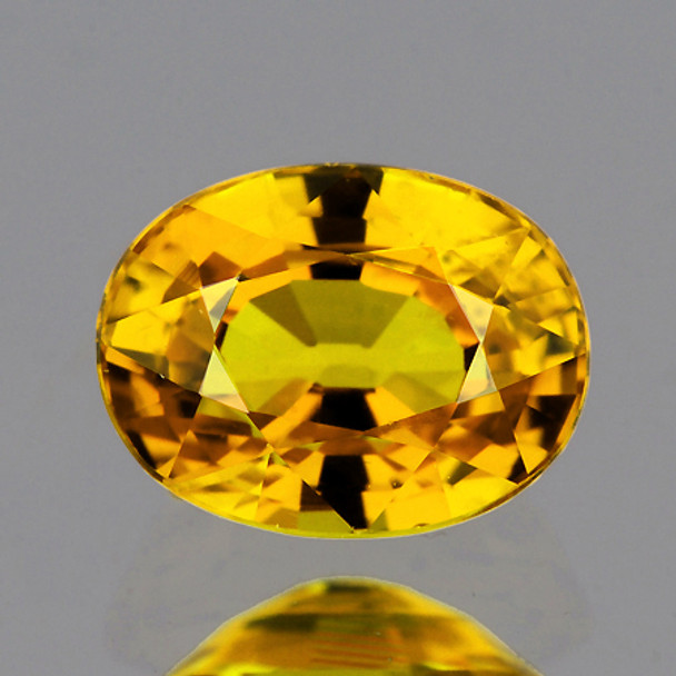 6x4 mm Oval 0.82ct AAA Luster Natural Intense Yellow Sapphire [Flawless-VVS]