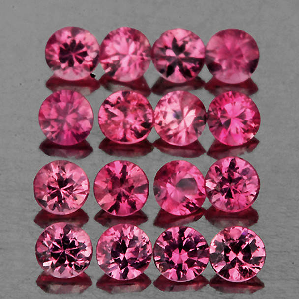 1.20 mm Round Machine Cut 100 pcs Superb Luster Natural Pink Red Sapphire [Flawless-VVS]-AAA Grade