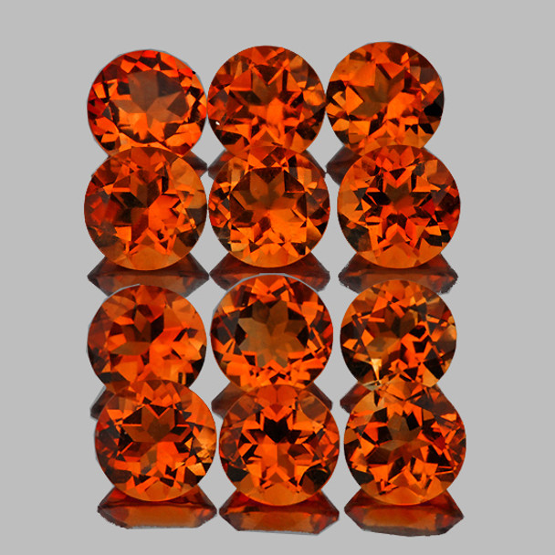 4.00 mm Round 12 pcs AAA Fire Luster Natural Madeira Orange Citrine [Flawless-VVS]