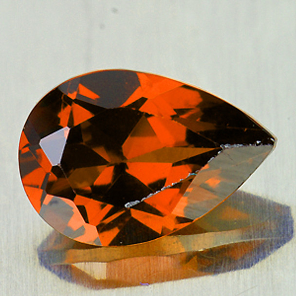 7x4.5 mm Pear 0.62ct AAA Luster Natural Intense Orange Hessonite Garnet [VVS]