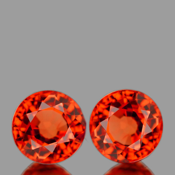 4.20 mm Round 2 pcs AAA Fire Sparkles Natural Hot Orange Sapphire [Flawless-VVS]-AAA Grade
