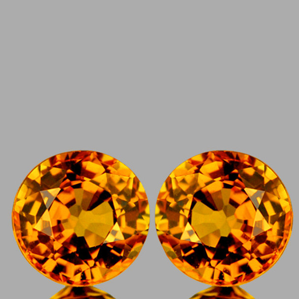 4.20 mm Round 2 pc AAA Fire Sparkles Natural Intense Golden Yellow Sapphire [Flawless-VVS]-AAA Grade
