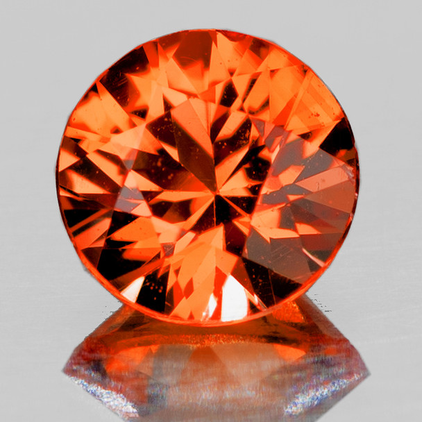 4.70 mm Round 1 piece AAA Fire Sparkles Natural Brilliant Orange Sapphire [Flawless-VVS]