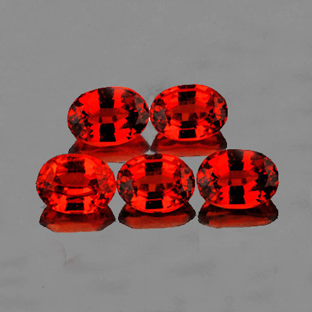 4x3 mm Oval 5pcs AAA Luster Natural Orange Red Sapphire [Flawless-VVS]