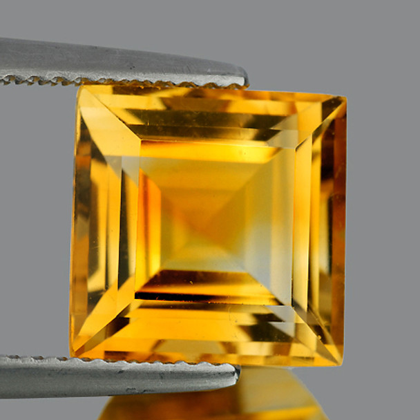 6.00 mm Square 1 piece Natural Golden Yellow Citrine [Flawless-VVS]