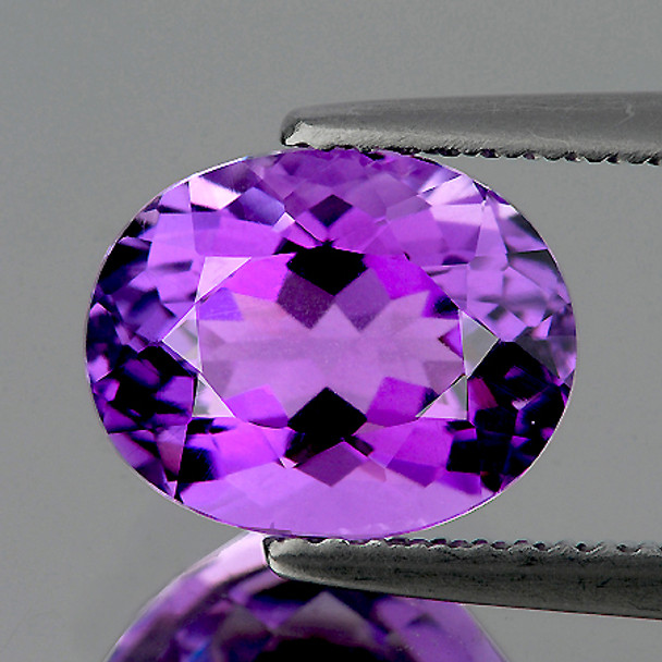 11x9 mm Oval 1 piece AAA Fire Luster Natural Purple Amethyst [Flawless-VVS]