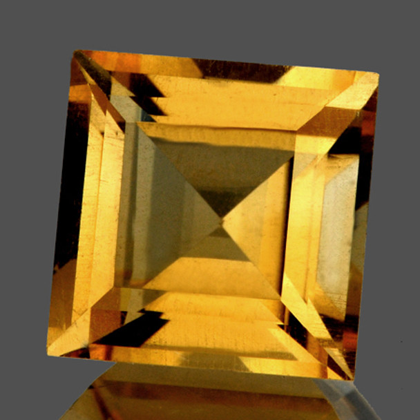 7.00 mm Square 1 piece AAA Fire Luster Natural Brilliant Golden Yellow Citrine [Flawless-VVS]