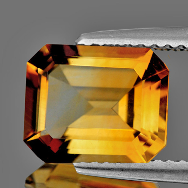 9x7 mm Octagon 1 piece AAA Fire Luster Natural Brilliant Golden Orange Citrine [Flawless-VVS]
