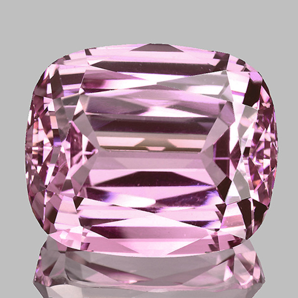 15X13.5 mm Cushion 18.68cts AAA Brilliant Luster Natural Pink Kunzite [Flawless-VVS]