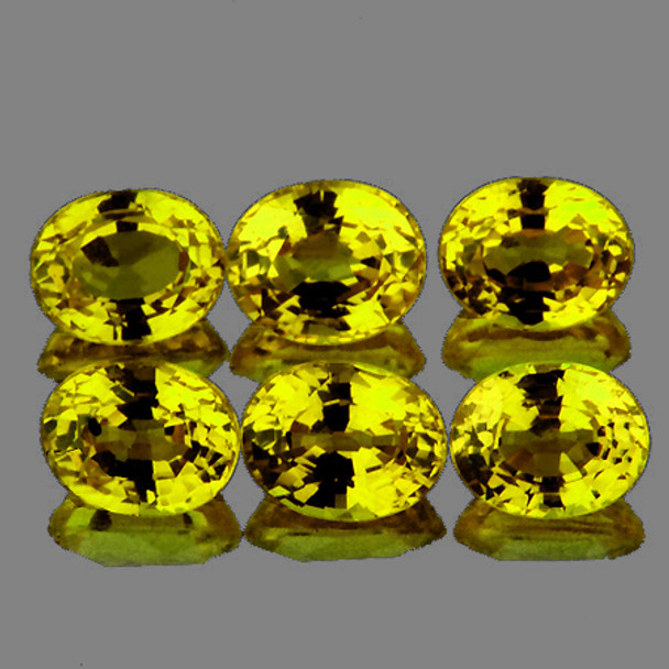 4x3 mm Oval 6 pcs AAA Luster Natural Intense Canary Yellow Sapphire [Flawless-VVS]