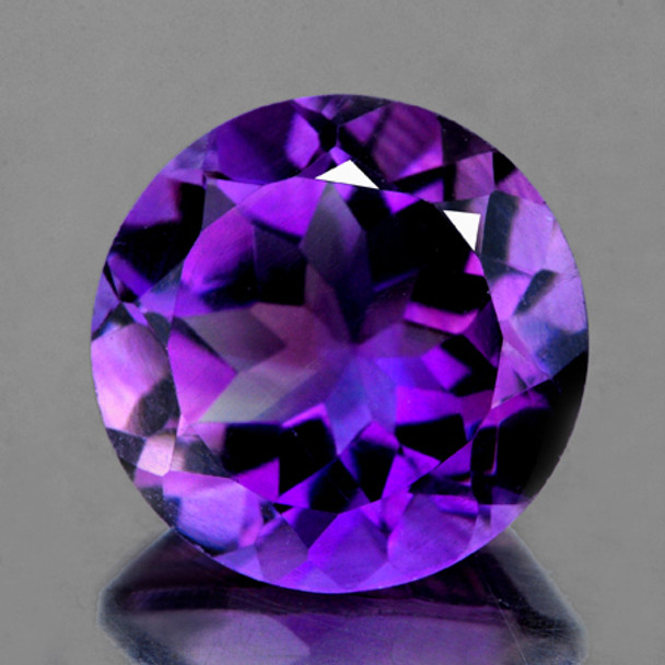 7.00 mm Round 1 piece AAA Fire Luster Natural Intense Purple Amethyst [Flawless-VVS]