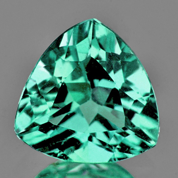 5.50 mm Trillion 0.64ct AAA Fire Luster Natural Blue Green Apatite [VVS]