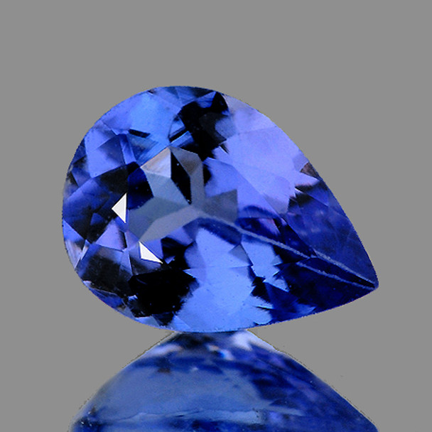 7x5 mm Pear 0.67ct AAA Luster Natural Purple Blue Tanzanite [Flawless-VVS]