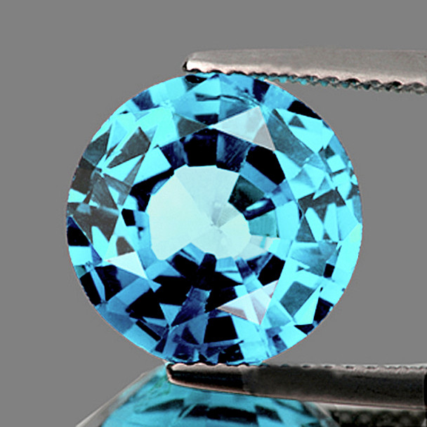 7.30 mm Round Step 1 piece AAA Fire Luster Natural Brilliant Seafoam Blue Zircon [Flawless-VVS]