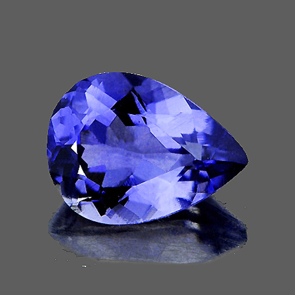 8x6 mm Pear 1.15cts AAA Fire Luster Natural Brilliant Purple Blue Tanzanite [Flawless-VVS]Free Certificate