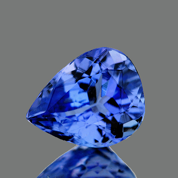 8x6 mm Pear 0.91ct AAA Fire Luster Natural Intense Blue Tanzanite [Flawless-VVS]-Free Certificate