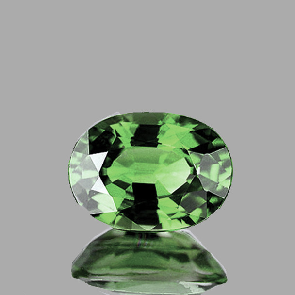 6.5x4.5 mm Oval 0.67ct AAA Luster Natural Unheated Intense Green Sapphire [Flawless-VVS]