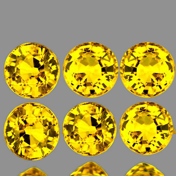 3.00 mm Round 6 pieces AAA Fire Natural Yellow Sapphire [Flawless-VVS]-AAA Grade