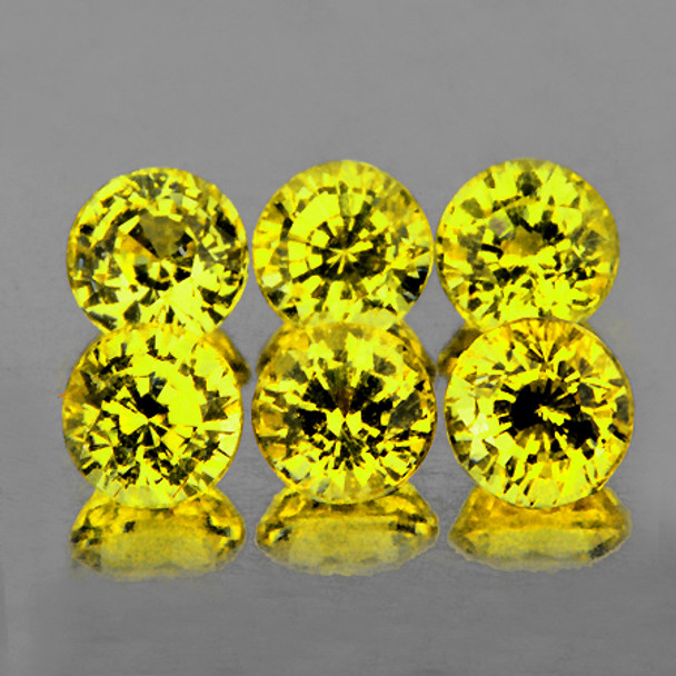 3.00 mm Round 6 pieces AAA Fire Natural Canary Yellow Sapphire [Flawless-VVS]-AAA Grade