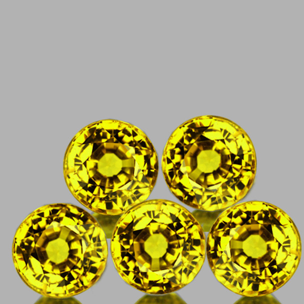 3.30 mm Round 5 pieces AAA Fire Natural Canary Yellow Sapphire [Flawless-VVS]-AAA Grade