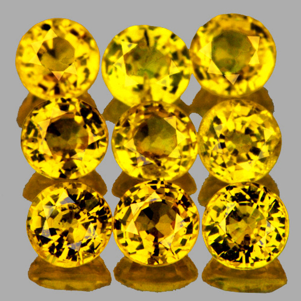 2.80 mm Round 9 pieces AAA Fire Natural Intense Yellow Sapphire [Flawless-VVS]-AAA Grade