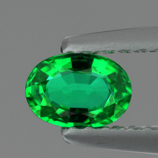 6.5x4.5 mm Oval 0.66ct AAA Luster Natural Intense Chrome Green Tsavorite Garnet [VVS]