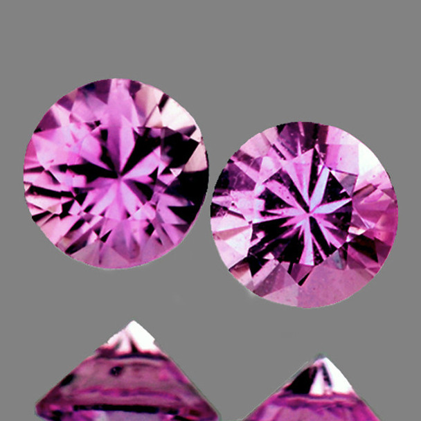 3.50 mm Round 2 pcs AAA Luster Natural Purple Pink Sapphire [IF-VVS] {Unheated AAA Grade}