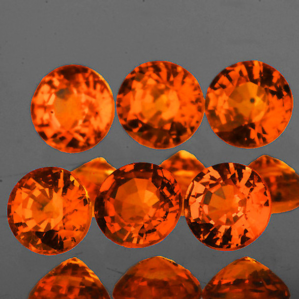 3.00 mm Round 6 pcs AAA Luster Natural Brilliant Orange Sapphire [Flawless-VVS]