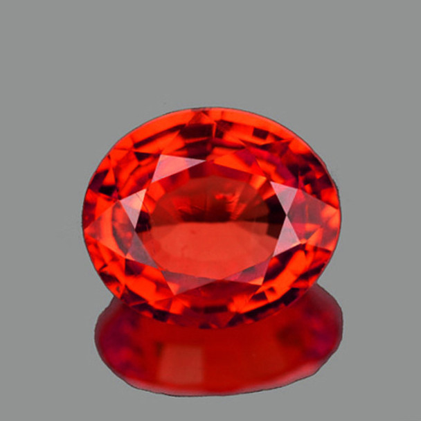 6x5 mm Oval 0.80ct AAA Fire Luster Natural Orange Red Sapphire [VVS]
