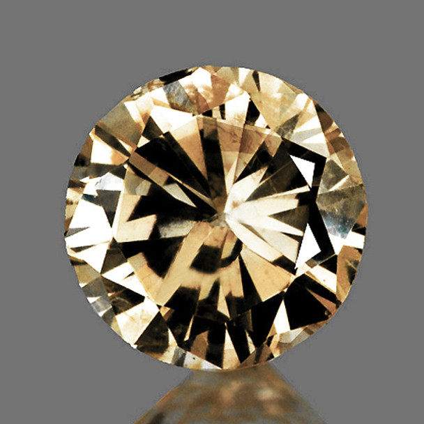 6.00 mm Round Diamond Cut 1 piece AAA Luster Natural Champagne Zircon [Flawless-VVS]-AAA Grade