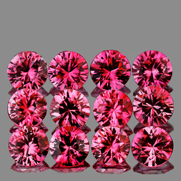 2.50 mm Round 12pcs AAA Superb Luster Natural Red Pink Sapphire [Flawless-VVS]-AAA Grade