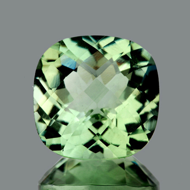 9.00 mm Cushion Checker 1 piece AAA Luster Natural Sparkling Green Amethyst 'Prasiolite' [Flawless-VVS]