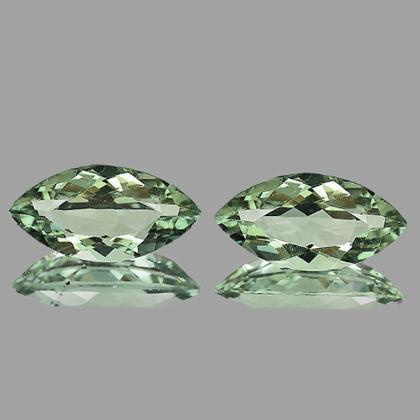 12x6 mm Marquise 2 pcs Sparkling AAA Luster Natural Green Amethyst 'Prasiolite' [Flawless-VVS]