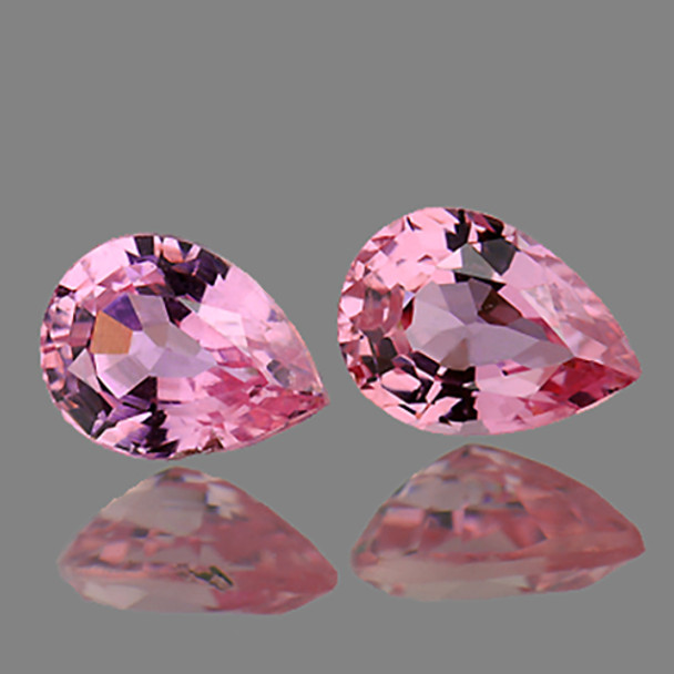 5x4 mm Pear 2 pieces AAA Luster Natural Sparkling Ceylon Pink Sapphire [Flawless-VVS]