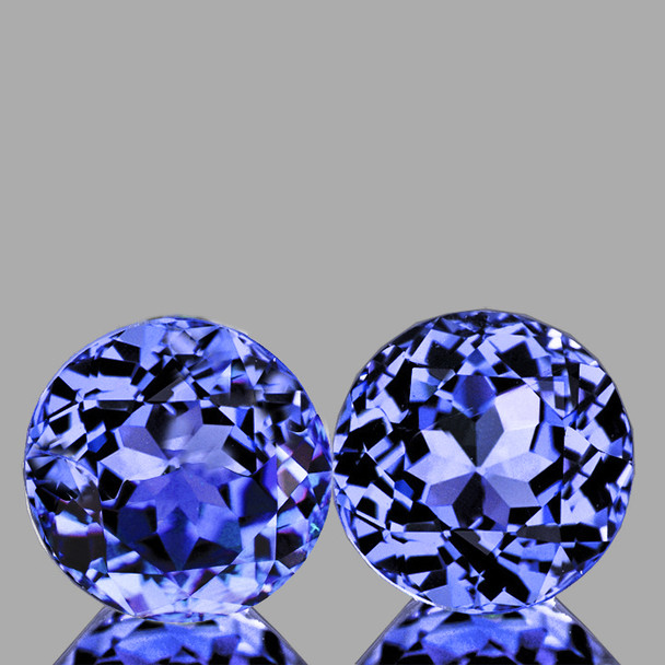 6.00 mm Round 2 pcs Exceptional Luster Natural Top Purple Blue Tanzanite [Flawless-VVS]-AAA Grade