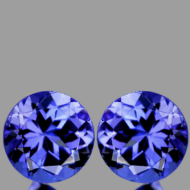 5.50 mm Round 2 pcs Exceptional Luster Natural Top Purple Blue Tanzanite [Flawless-VVS]-AAA Grade