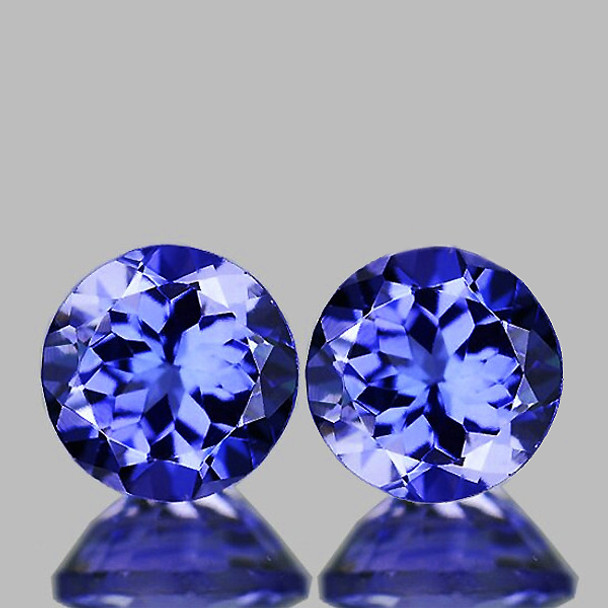 4.80 mm Round 2 pcs Exceptional Luster Natural Top Purple Blue Tanzanite [Flawless-VVS]-AAA Grade