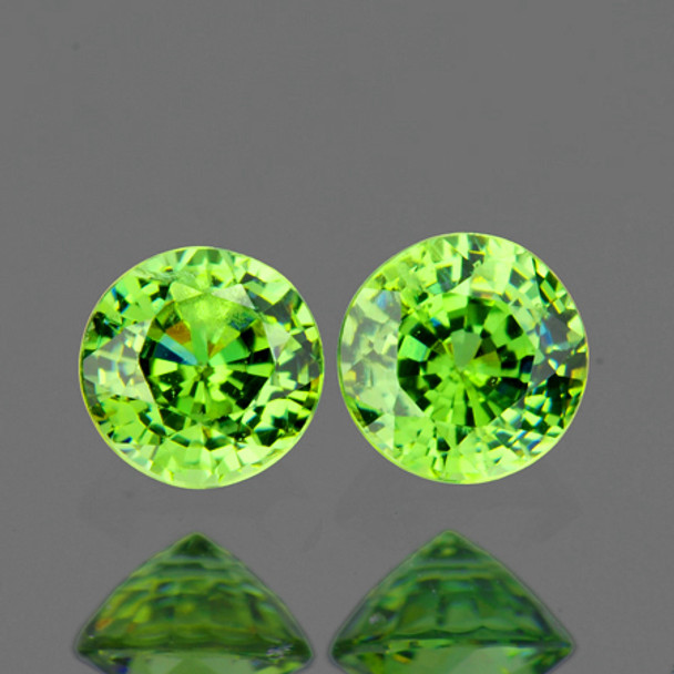 4.00 mm Round 2pcs Rainbow Sparkles Natural Apple Green Demantoid Garnet [VS-SI]