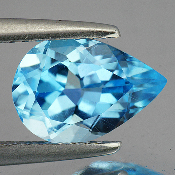 11x7 mm Pear 1 piece AAA Luster Natural Sky Blue Topaz [Flawless-VVS]