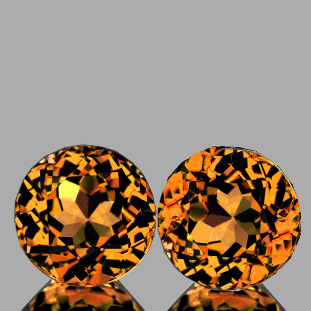 4.70 mm Round 2pcs AAA Fire Luster Natural Intense Golden Yellow Mali Garnet [Flawless-VVS]