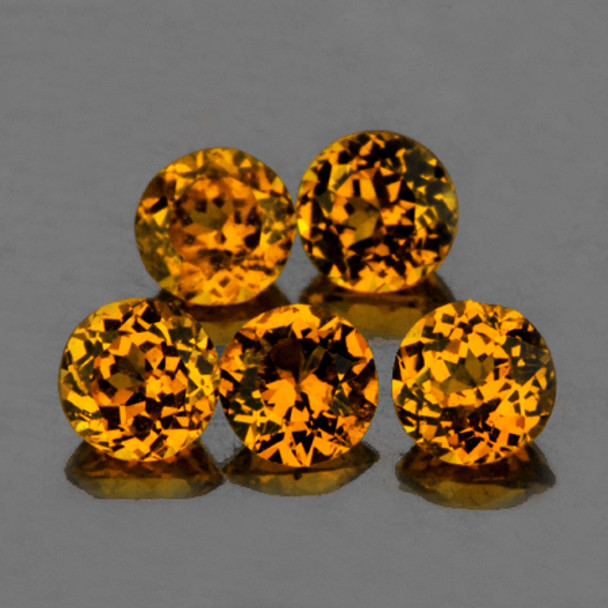 3.20 mm Round 2pcs AAA Fire Luster Natural Intense Golden Yellow Mali Garnet [Flawless-VVS]