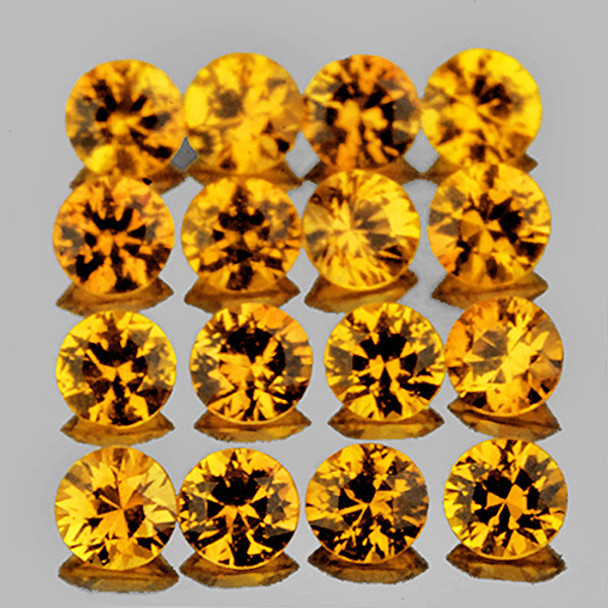 2.00 mm Round Machine cut 20pcs AAA Fire Natural Golden Yellow Sapphire [Flawless-VVS]