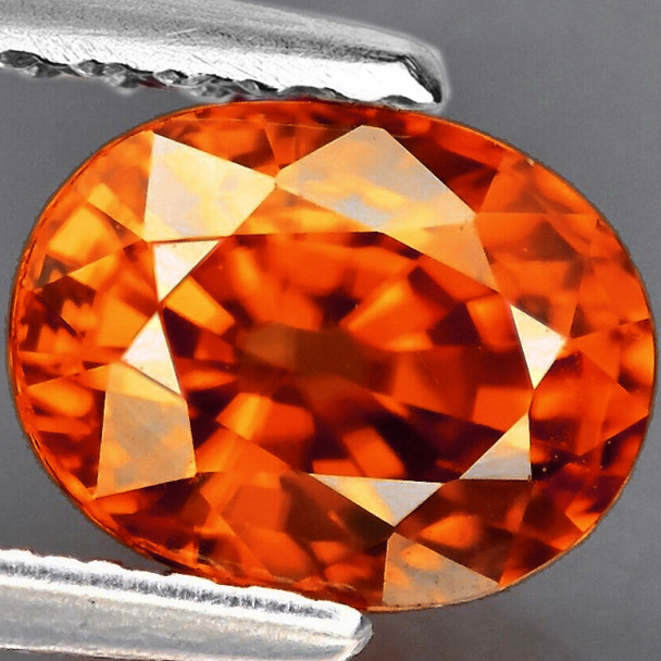 9x6 mm Oval 2.18cts AAA Fire Sparkles Natural Top Intense Orange Sapphire [Flawless-VVS]-AAA Grade-Free Certificate