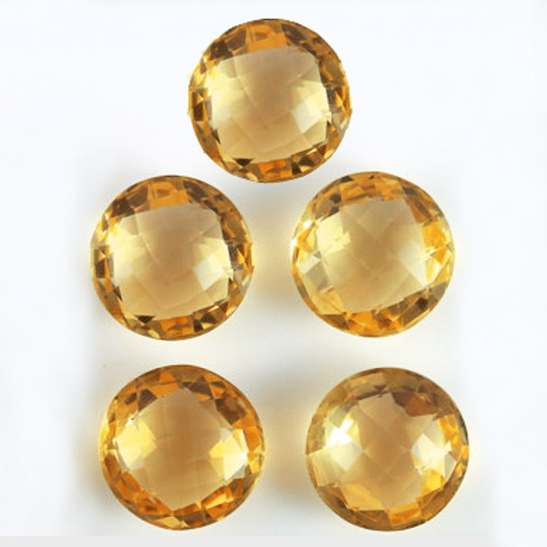 6.00 mm Round Double Checker 5 pcs AAA Luster Natural Golden Orange Citrine [Flawless-VVS]