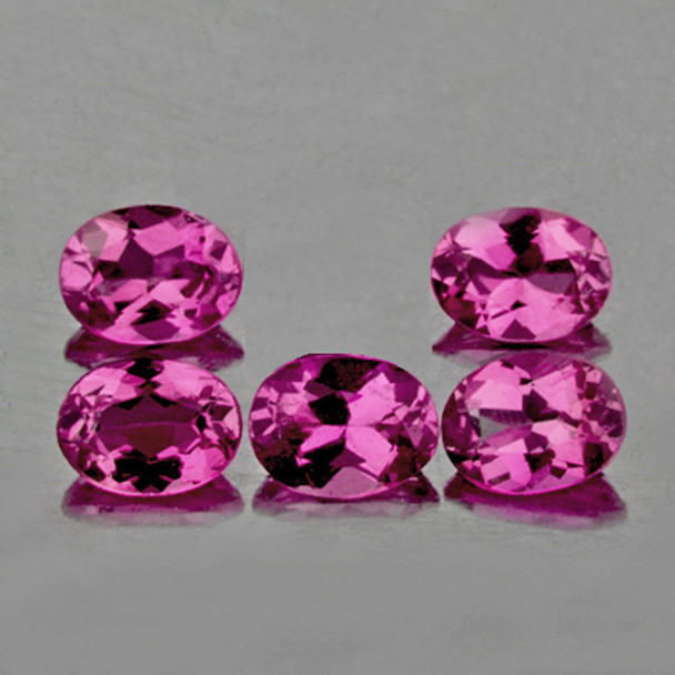 5x4 mm Oval 5 pieces AAA Fire Luster Natural Sparkling Pink Tourmaline [VVS]